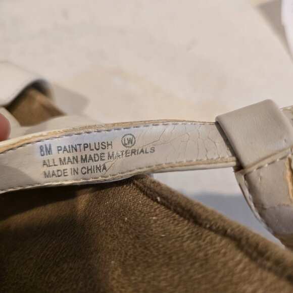 Women's Aerosole White Cork Wedge Sandals size 8 3" Heel - Picture 6 of 9